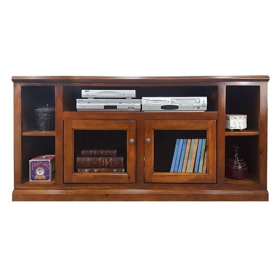 American Heartland 75865IV 66 in. Poplar TV Stand with Bookcase Sides, European Ivory