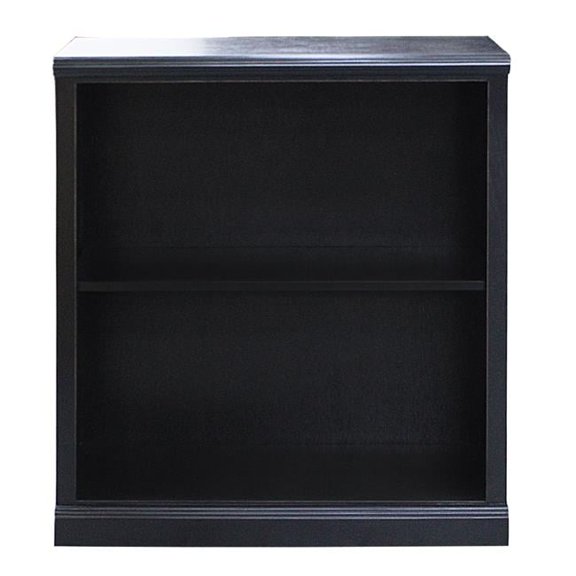 American Heartland 75936EBB 36 in. Poplar Open Bookcase with Plain Base, European Burnt Black