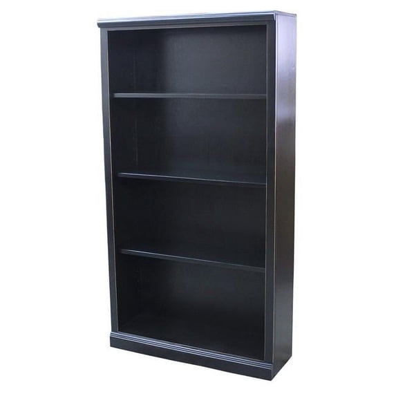 American Heartland 75960EC 60 in. Poplar Open Bookcase with Plain Base, European Cherry