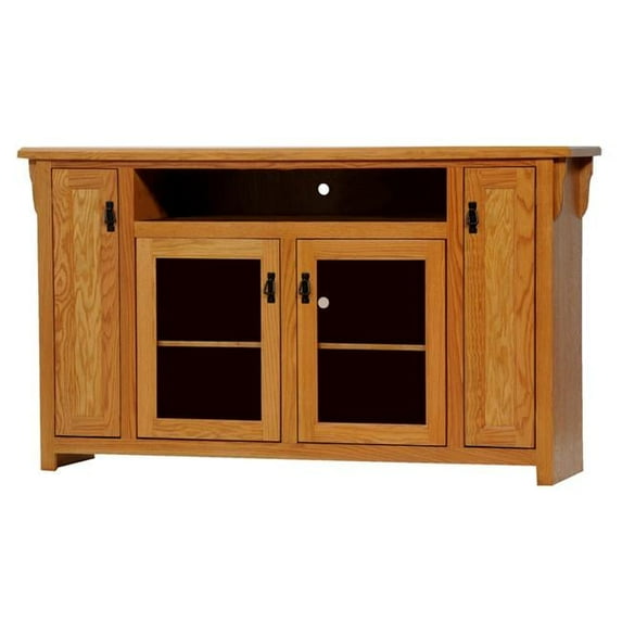 American Heartland 88863CB Oak Tall Entertainment Console, Classic Bourbon