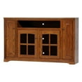 thumbnail image 1 of American Heartland 93863DK Oak Tall TV Stand with 2 Glass Panel Doors, Dark, 1 of 1