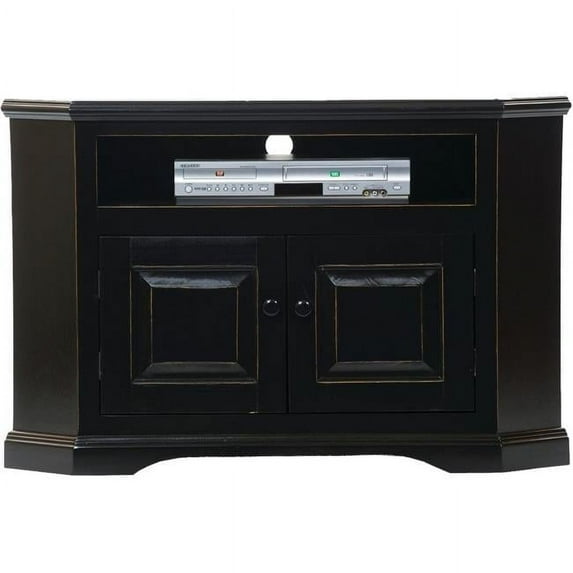 American Heartland 95730EBBRP 41 in. Poplar Corner TV Cart, European Burnt Black