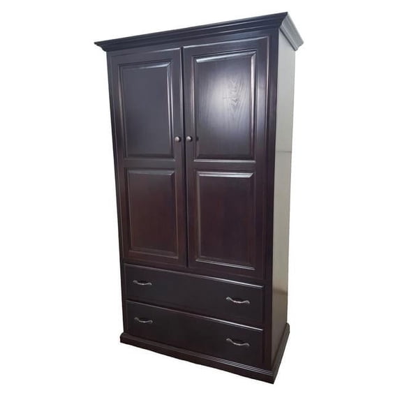 American Heartland 95794CR Poplar Double Door Armoire with Drawers, Caribbean Rum