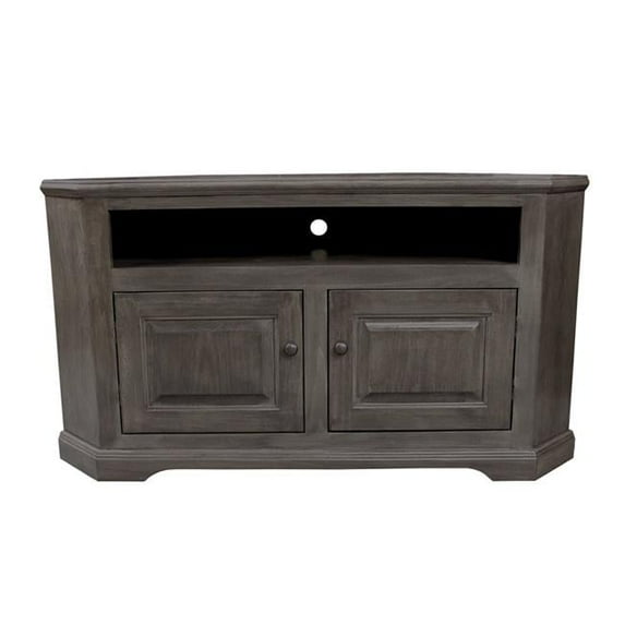American Heartland 96739CMRP 36 in. Poplar Curve Corner TV Stand, Chocolate Mousse