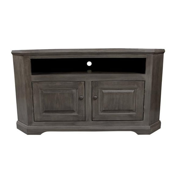 American Heartland 96739EGYRP 36 in. Poplar Curve Corner TV Stand, European Grey