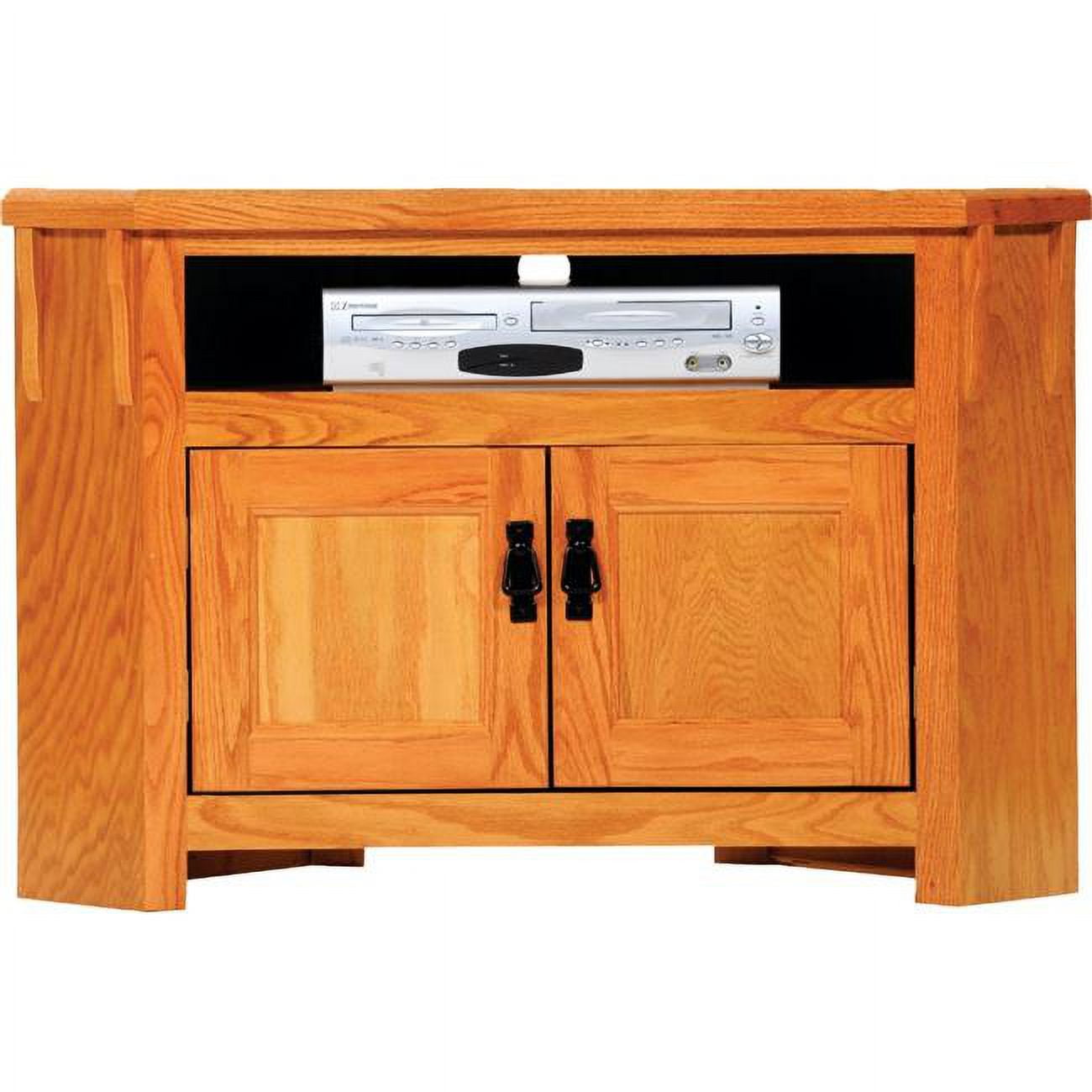 American Heartland Oak Corner TV Stand, Dark