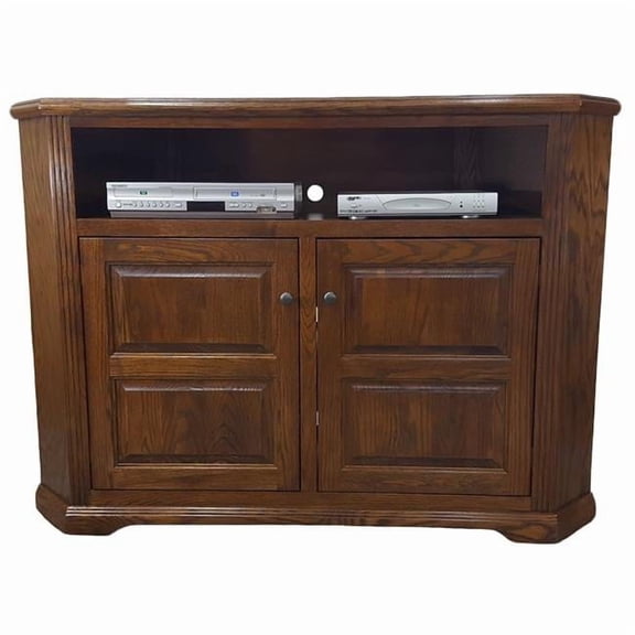 American Heartland Oak Tall TV Corner Cart, Light
