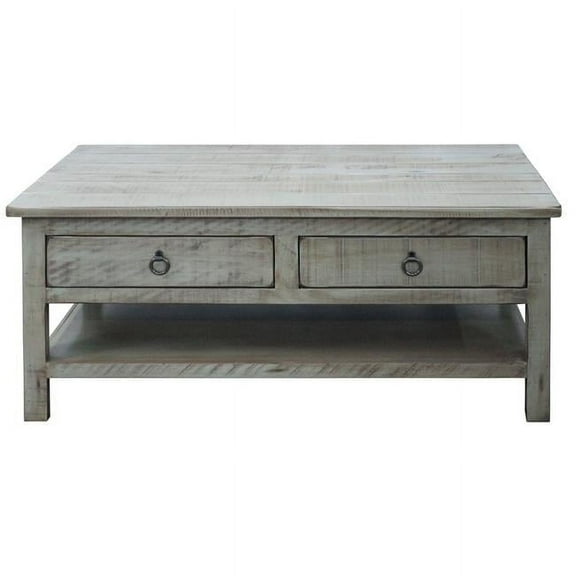 American Heartland  Rustic Coffee Table with 2 Drawers, Rustic Antique Black