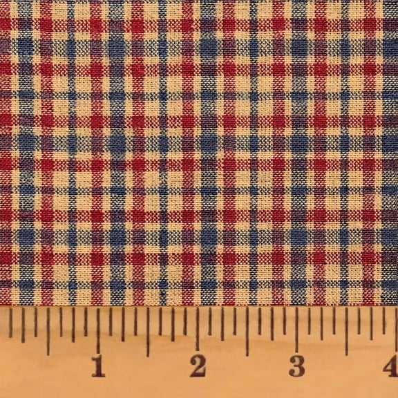 American Heritage 3 Red Blue Plaid Homespun Cotton Fabric - Sold by the Yard - JCS Fabric