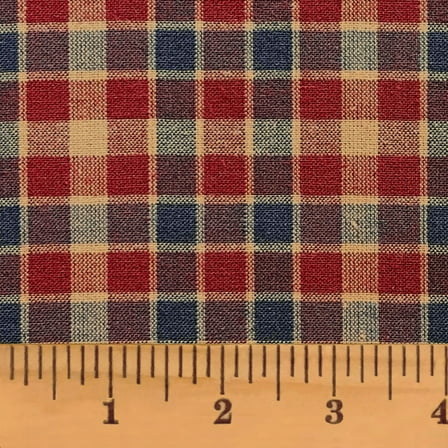 American Heritage 5 Red, Blue Plaid Homespun Cotton Fabric - Sold by the Yard - JCS Fabric
