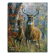 American Heritage Collection "Forest Monarch" Royal Plush Raschel Throw Blanket, 50" x 60"