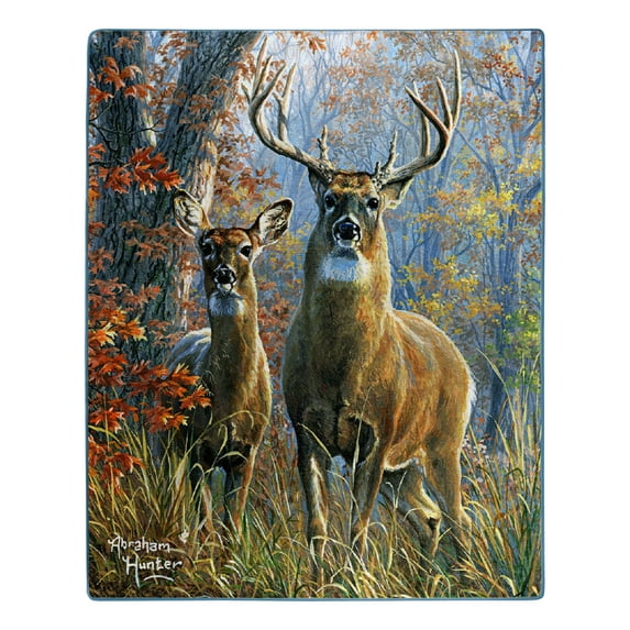 American Heritage Collection "Forest Monarch" Royal Plush Raschel Throw Blanket, 50" x 60"
