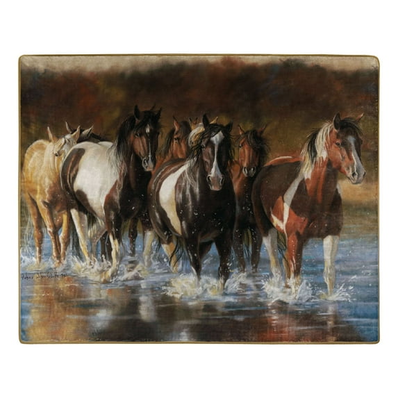 American Heritage Collection "Rush Hour" Royal Plush Raschel Throw Blanket, 50" x 60"