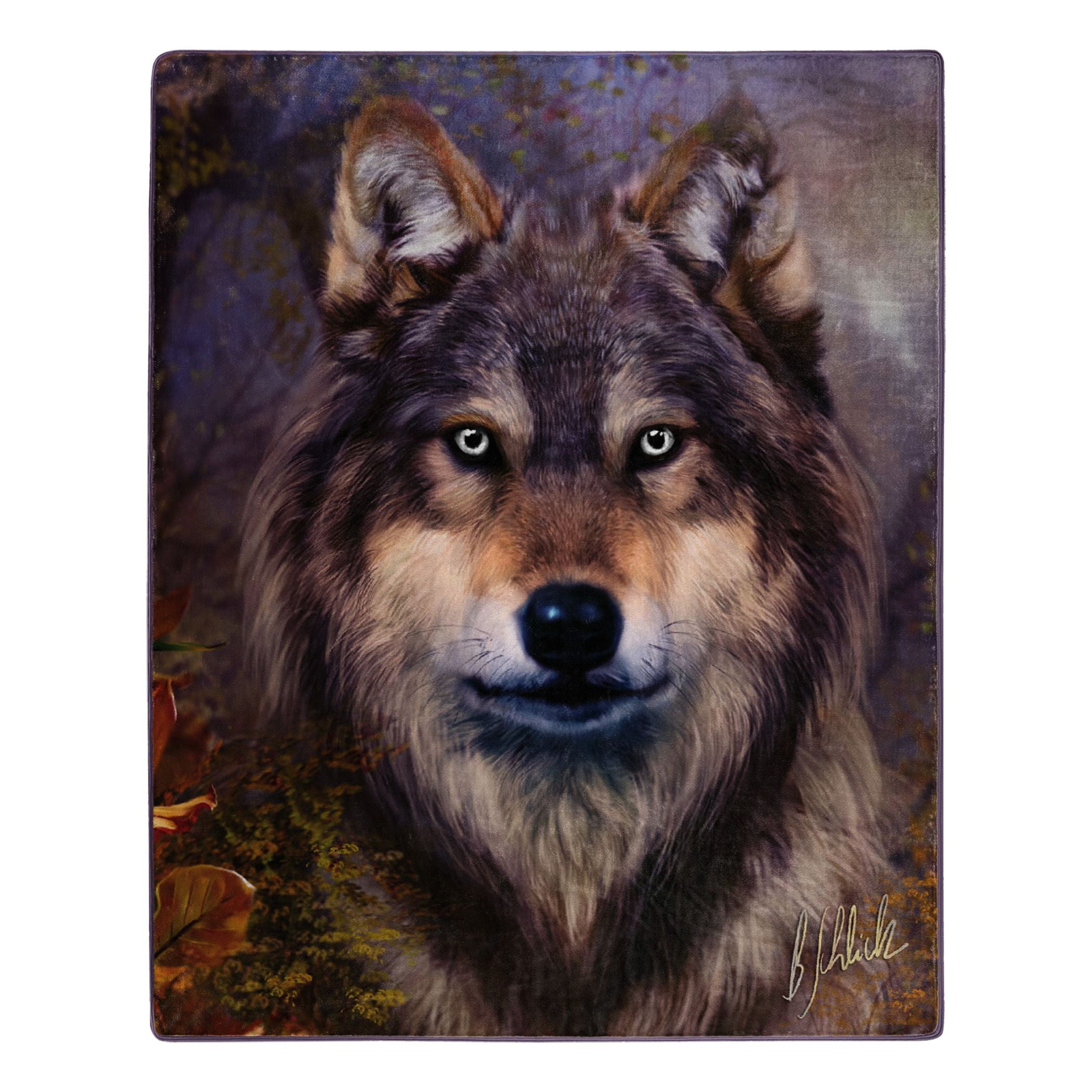 American Heritage Collection Wilderness Throw, 50" x 60", Wolf