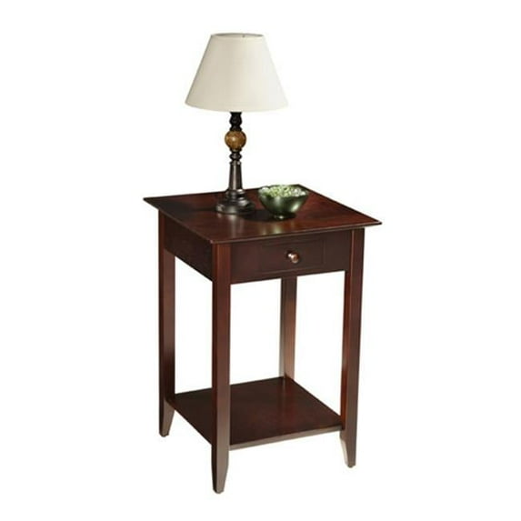 American Heritage End Table with Drawer and Shelf With Espresso Finish