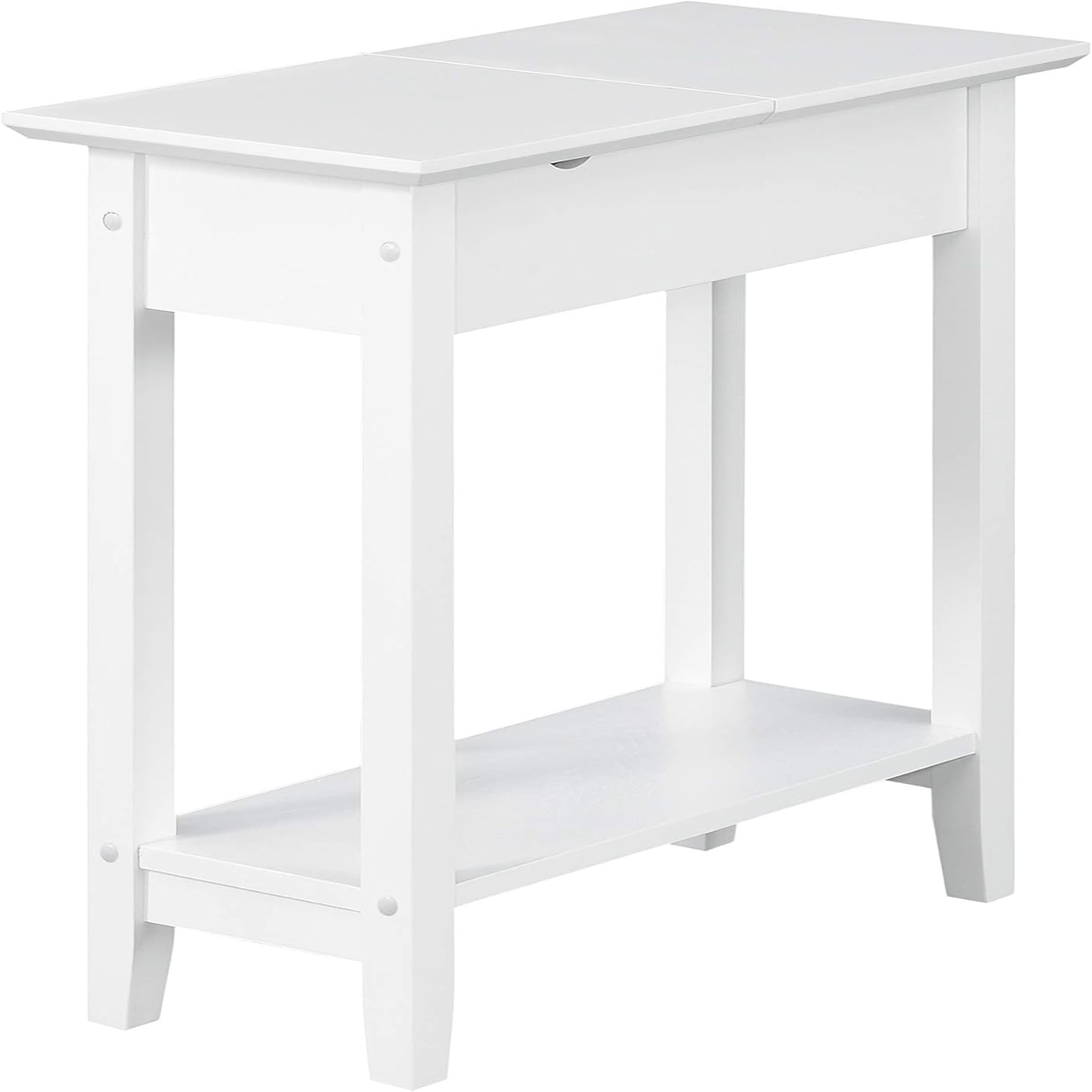 American Heritage Flip Top End Table with Charging Station and Shelf