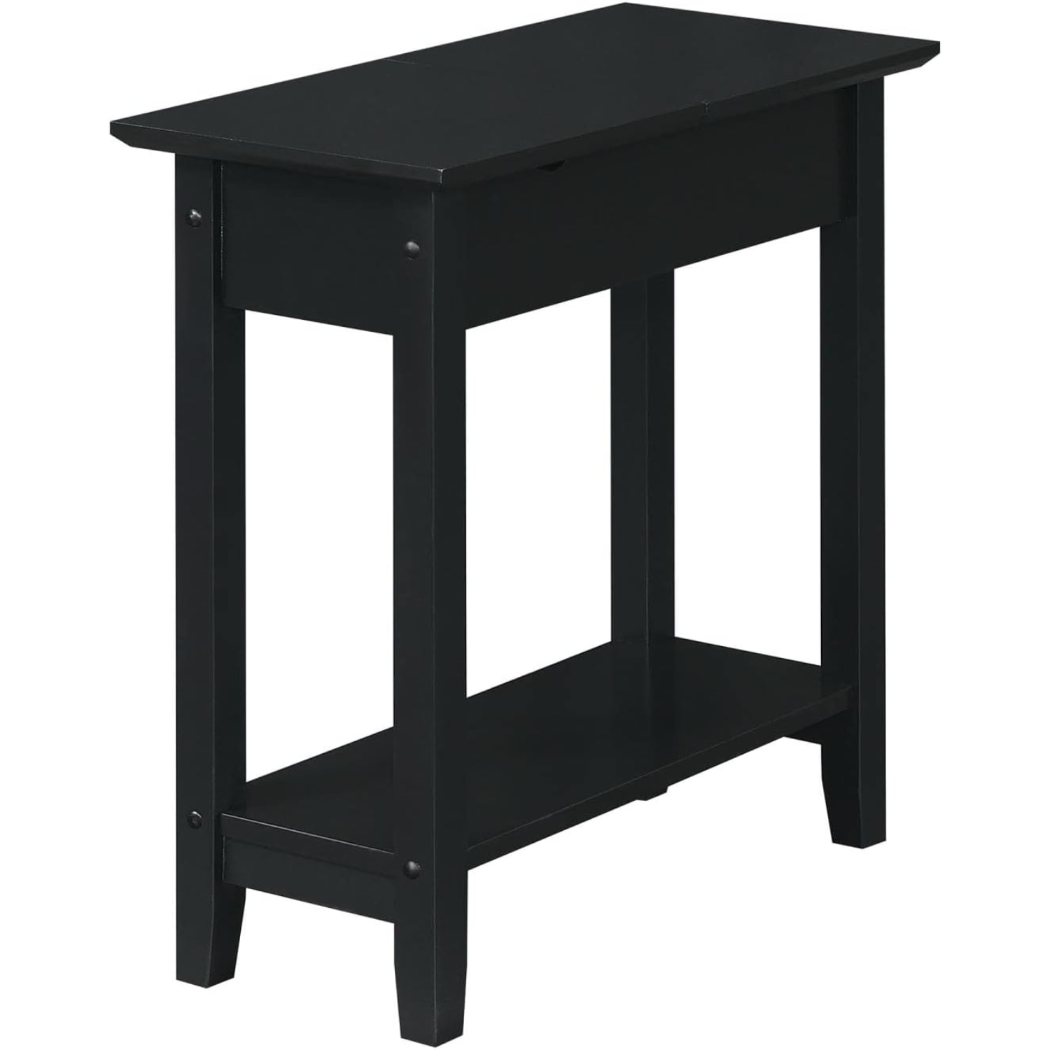 American Heritage Flip Top End Table with Charging Station and Shelf
