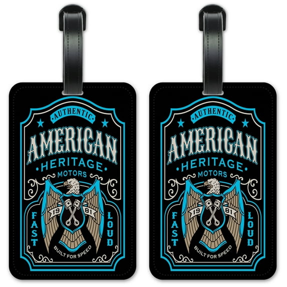 American Heritage - Luggage ID Tags / Suitcase Identification Cards - Set of 2