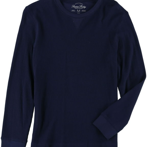 American Heritage Mens Textured LS Basic T-Shirt, Blue, XX-Large