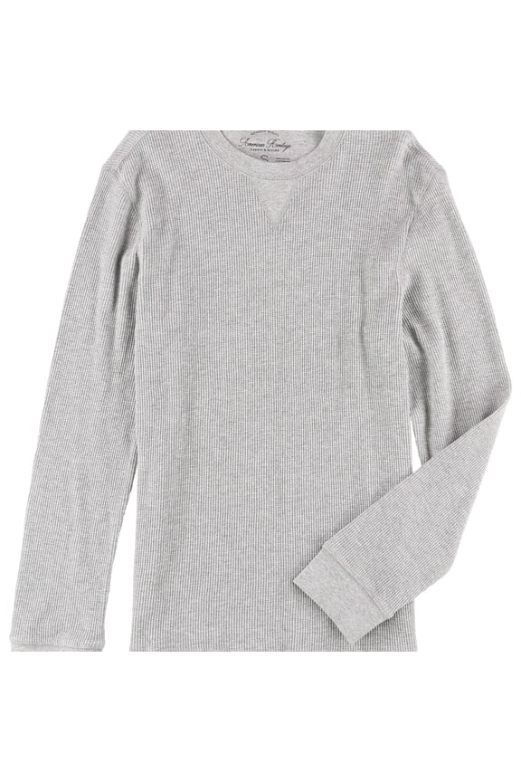 Mens Textured LS Basic T-Shirt, Grey, Small