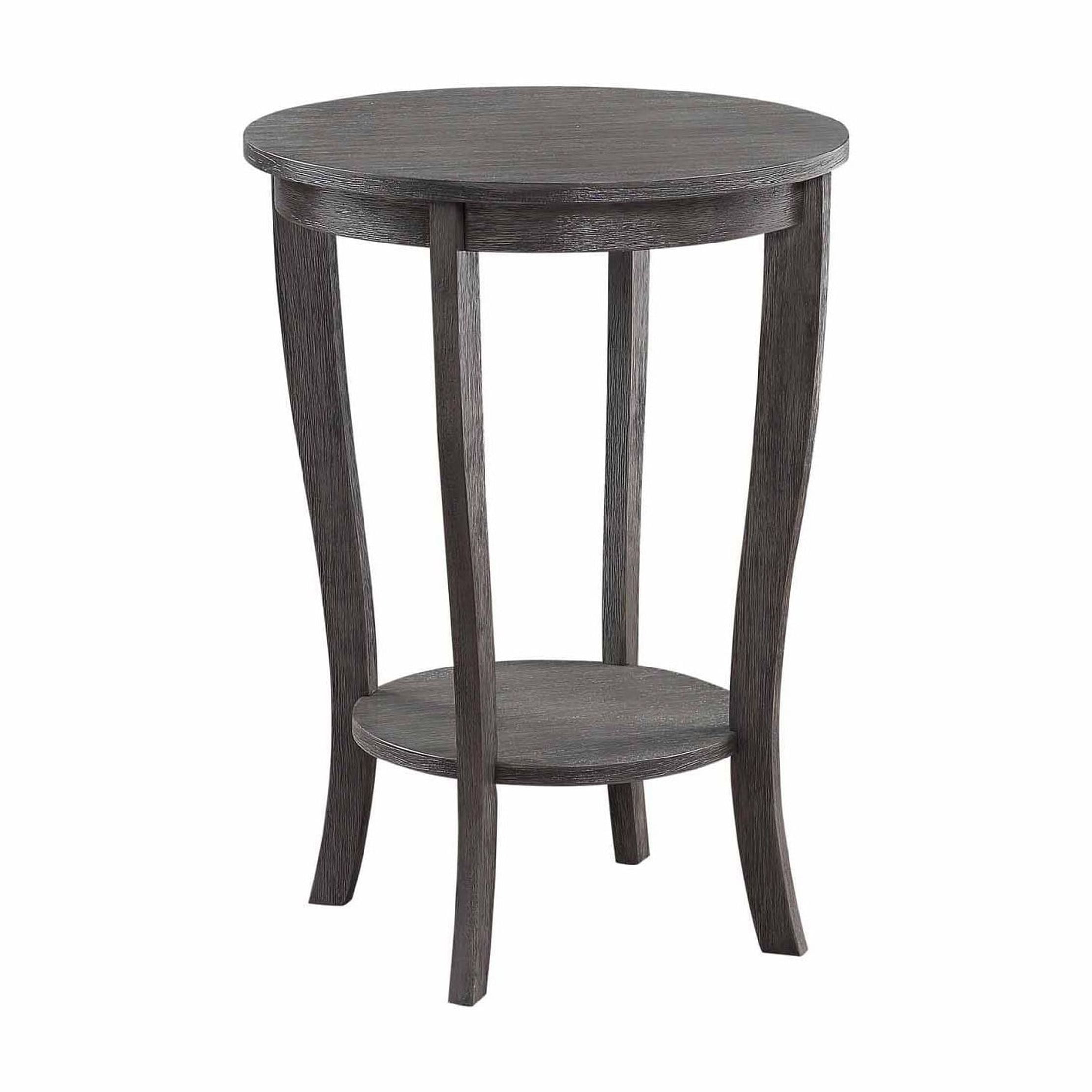 American Heritage 18" Round Wood End Table in Dark Gray
