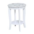 thumbnail image 1 of American Heritage Round End Table, White Faux Marble & White - 24 x 17.75 x 17.75 in., 1 of 1