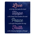 thumbnail image 1 of American Heritage Royal Plush Throw Blanket "Love, Hope, Peace" 50" X 60", 1 of 2