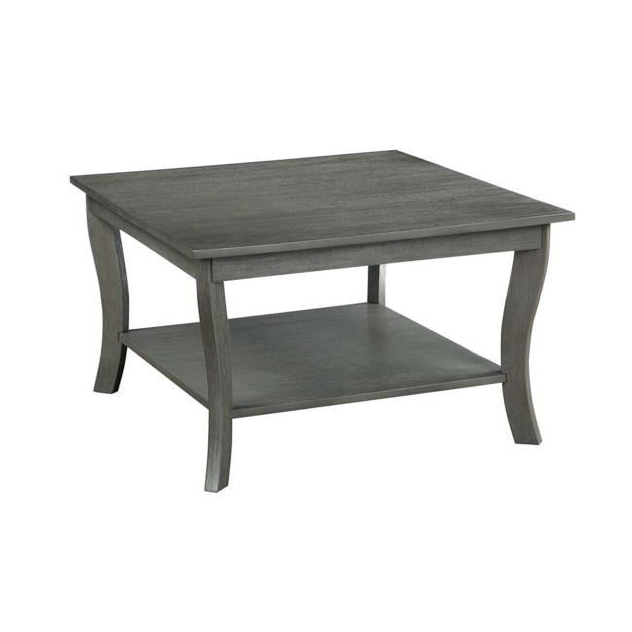 Heritage Square Wirebrush Gray Wood Coffee Table