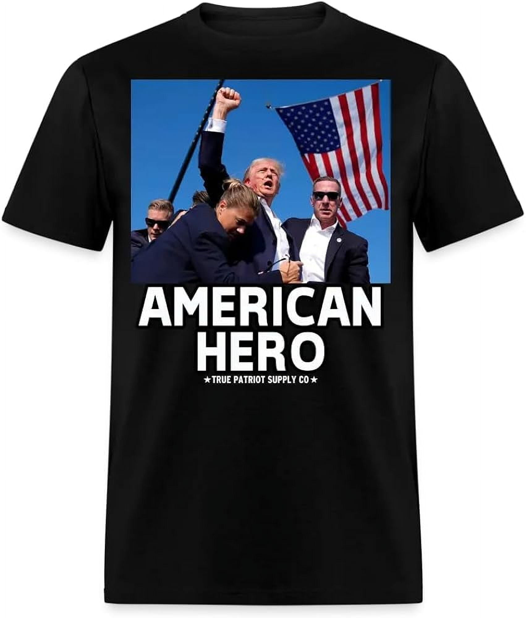 American Hero Tr ump Shot 2024 Shirt Hot Trending Shirt Vintage Fan