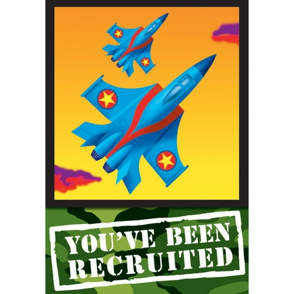 American Heroes Invitations w/ Envelopes (8ct)