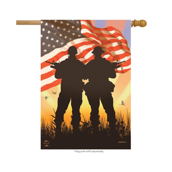 American Heroes Patriotic Flag 12x18 POLE NOT INCLUDED Garden Flag