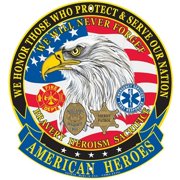 Eagle Emblems SG9018 Sign - American Heroes - 12 in.