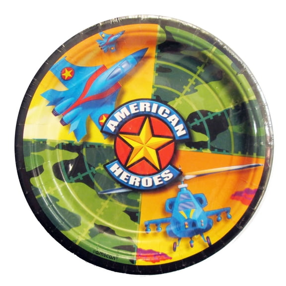 Party American Heroes Disposable Paper Plates, 8 Count