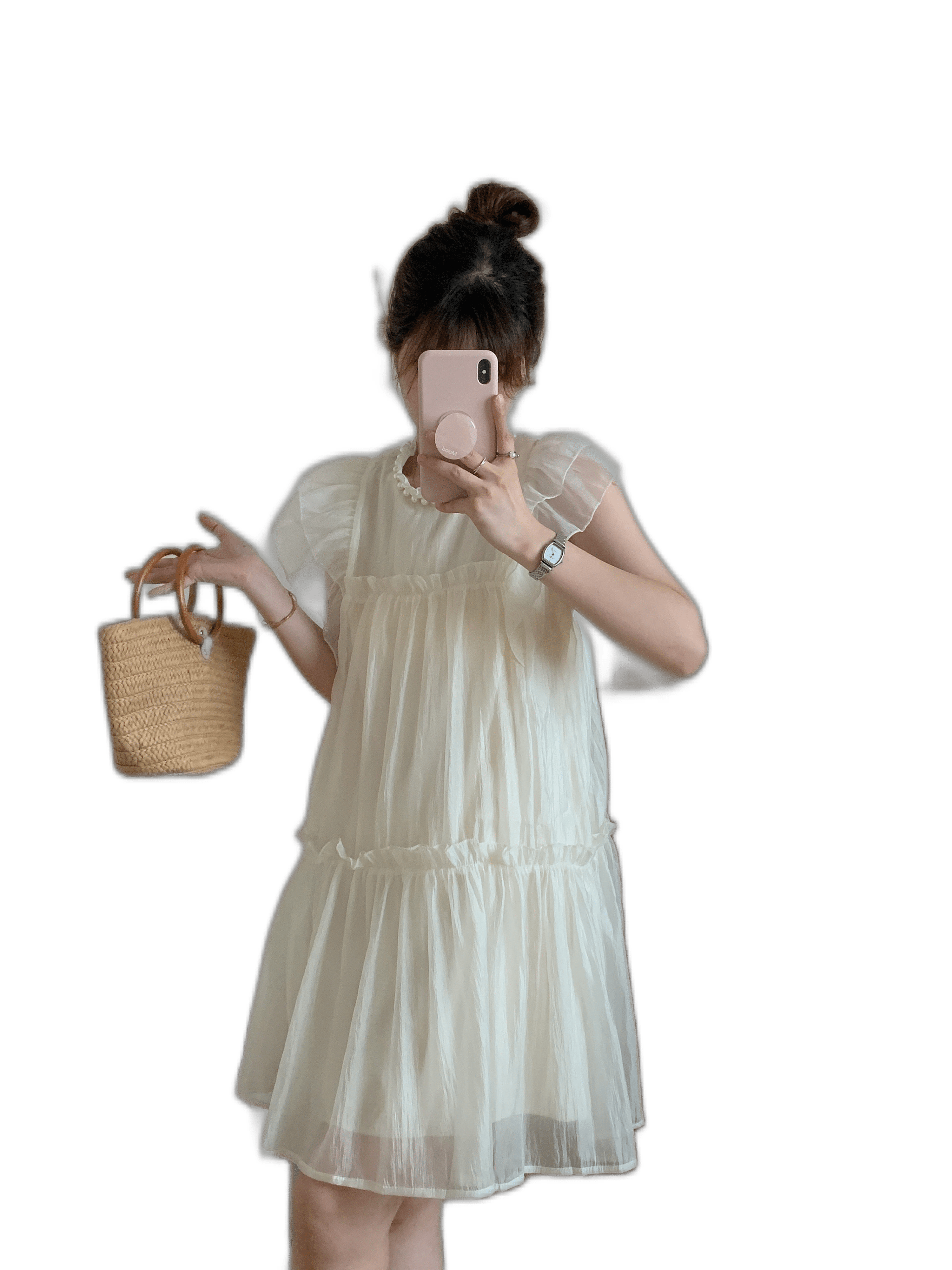 American HighEnd Water Ripple ThreeDimensional Pearl Fashion Dress