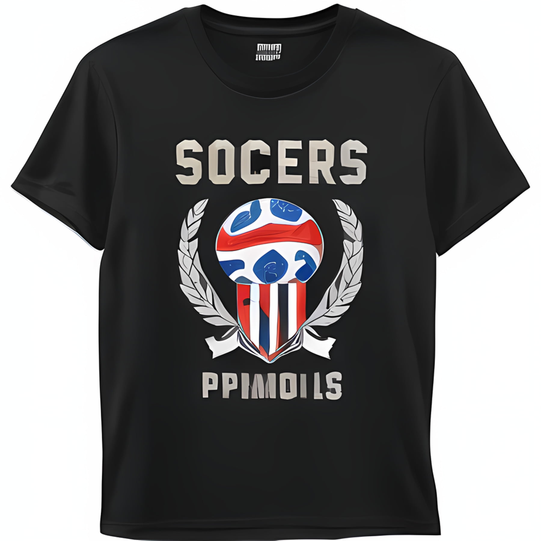 American High School Sports Club Black TShirt Soccer Ball Team Logo