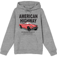 thumbnail image 1 of American Highway Convertible Red Car with Retro Style Adult Heather Gray Long Sleeve Hoodie-Medium, 1 of 3