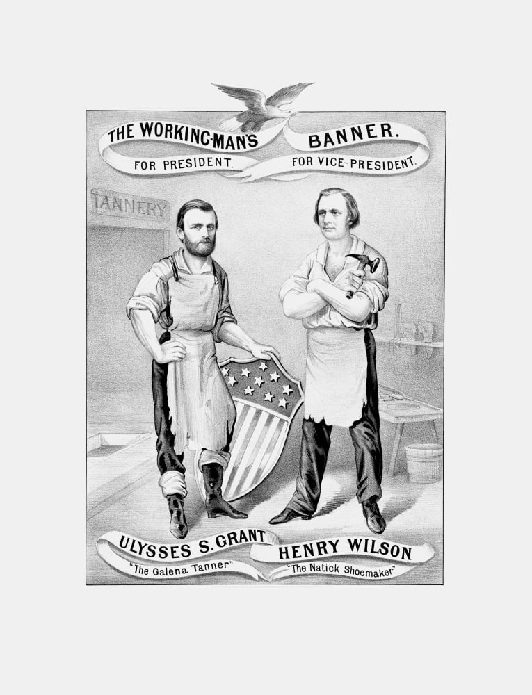American History Election print featuring Ulysses S Grant and Henry Wilson Canvas Art - John ParrotStocktrek Images (25 x 32)