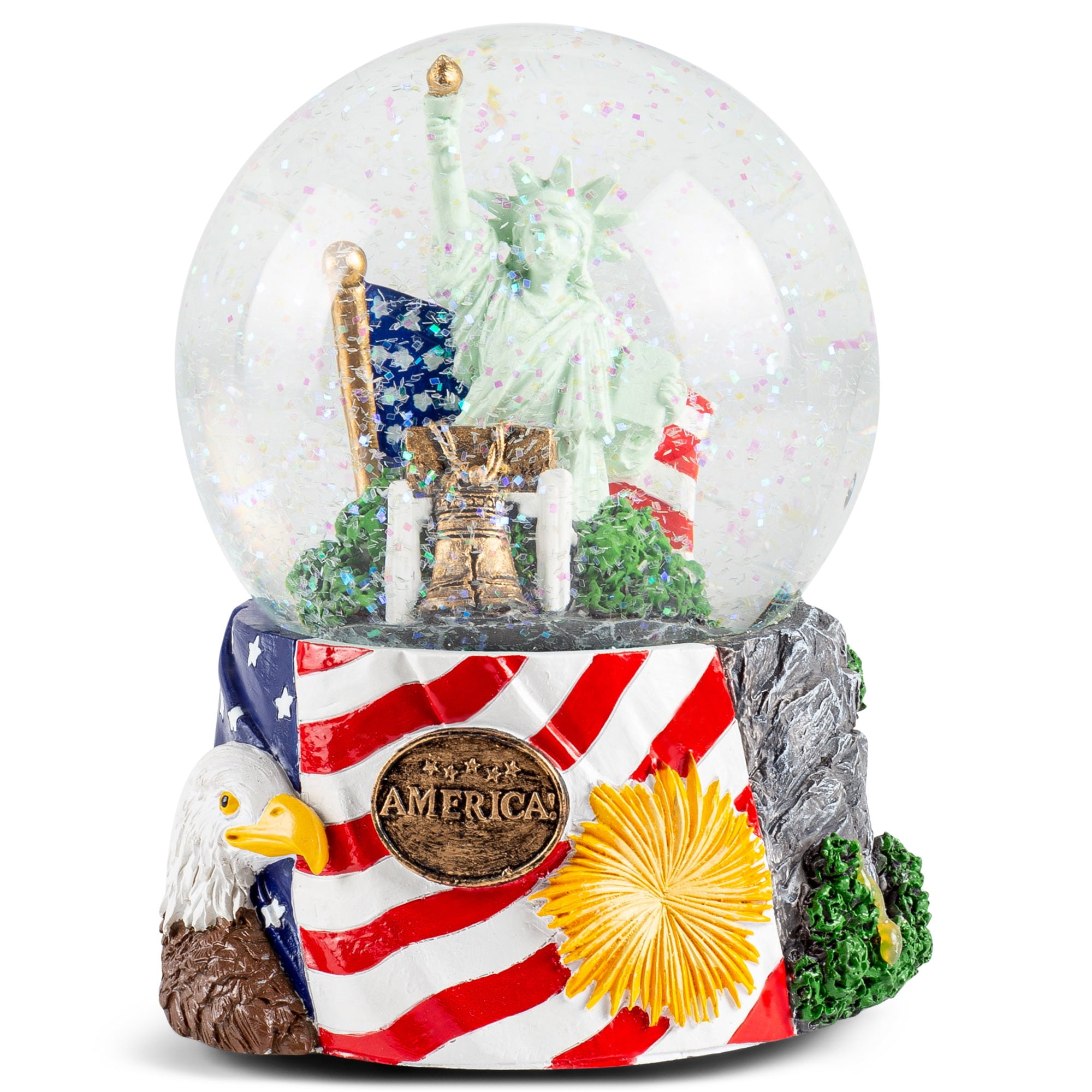 American History Liberty 100MM Water Globe Plays the Tune Star Spangled Banner