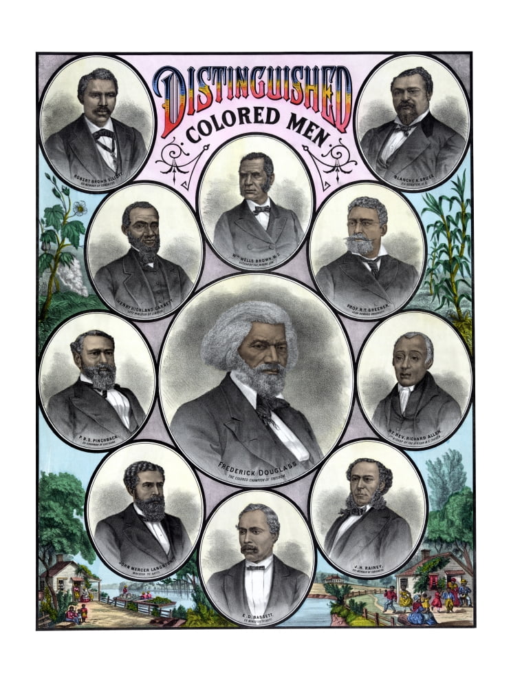 American History print featuring some of the most celebrated African American leaders Canvas Art - John ParrotStocktrek Images (25 x 33)