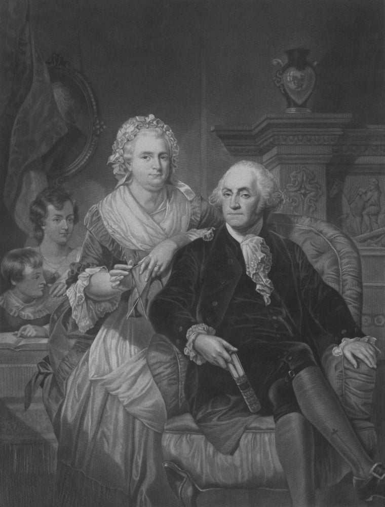 American History print of President George Washington and his family Canvas Art - John ParrotStocktrek Images (25 x 32)