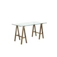 thumbnail image 1 of American Home Classic Brady Small Modern Metal and Glass Desk in Brushed Brass, 1 of 8