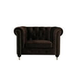 thumbnail image 1 of American Home Classic Claire 15" 1 Seat Velvet Sofa in Gold and Chocolate, 1 of 6