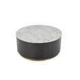 thumbnail image 1 of American Home Classic Dax Wood & Faux Marble Coffee Table in Black/White, 1 of 2