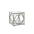 thumbnail image 1 of American Home Classic Edward Modern Metal/Glass Side Table in Brushed Brass, 1 of 5