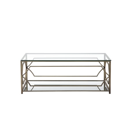 American Home Classic Edward Rectangular Coffee Table in Brushed Brass