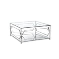 thumbnail image 1 of American Home Classic Edward Square Metal-Glass Coffee Table in Polish Silver, 1 of 11