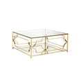 thumbnail image 1 of American Home Classic Edward Square Metal and Glass Coffee Table in Polish Gold, 1 of 11