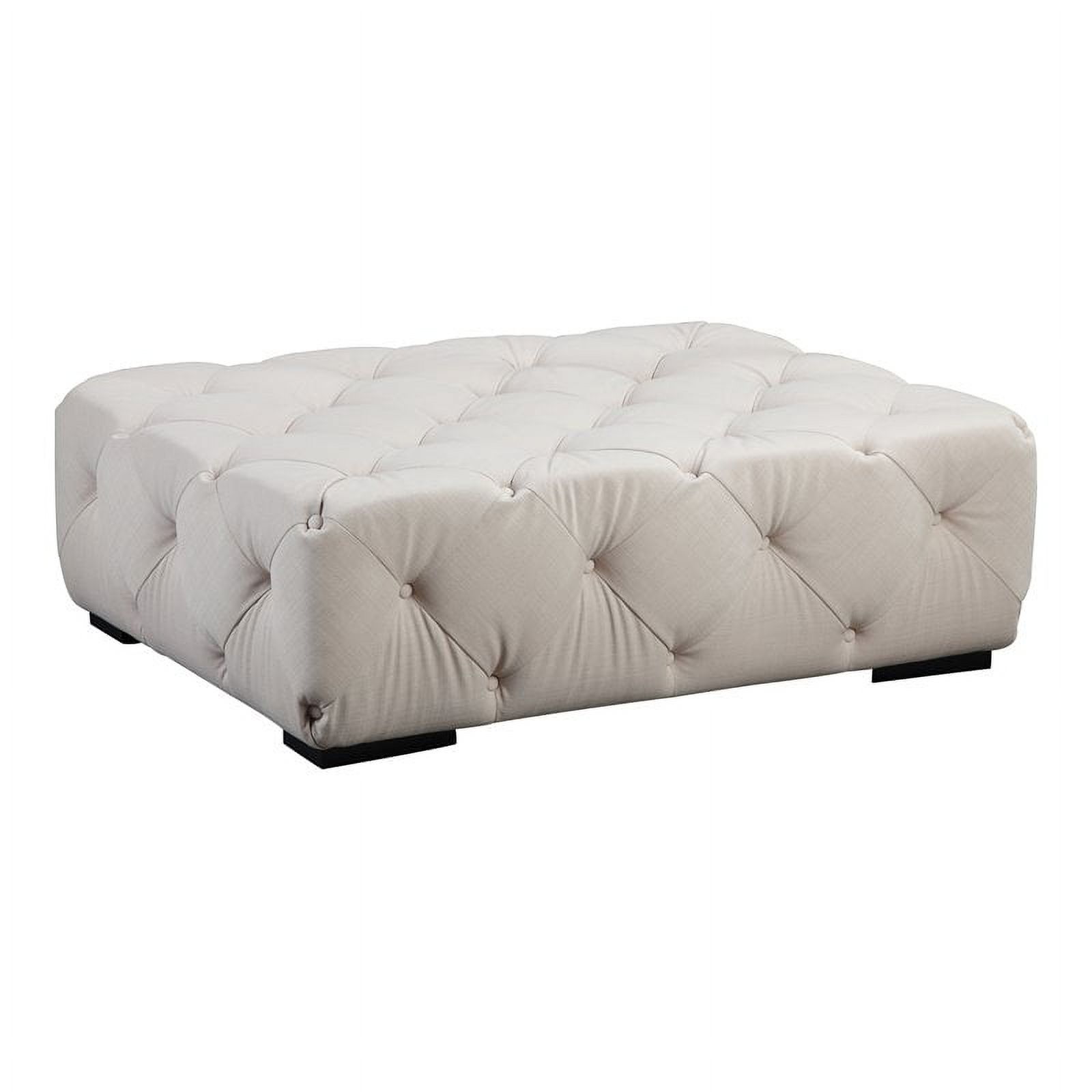 American Home Classic Jasper 17" Rectangular Fabric Ottoman in Beige