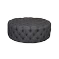 thumbnail image 1 of American Home Classic Jasper 17" Round Traditional Fabric Ottoman in Gray, 1 of 3