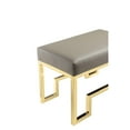 thumbnail image 1 of American Home Classic Laurence 18" Steel/PU Fabric Stool in Gold/Sand Gray, 1 of 5
